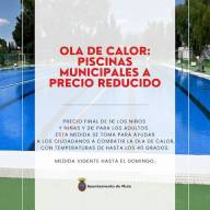 Precio reducido en las piscinas municipales para hacer frente a la ola de calor
